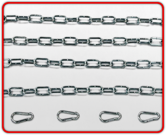 A high quality, good-looking polished chain set for sling suspension